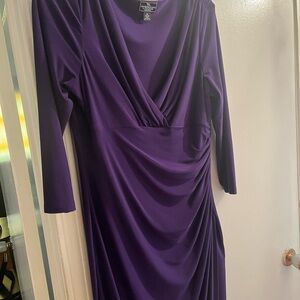 American Living Deep Purple Long Sleeve Dress